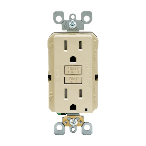 Leviton Leviton SmartlockPro 15 amps 125 V Duplex Ivory GFCI Outlet 5-15R 1 pk GFTR1-0KI - main